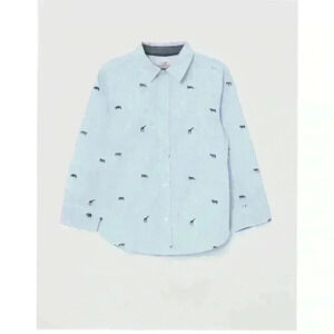H&M Boys Blue Long Sleeve Button-Down Shirt 3-4Y